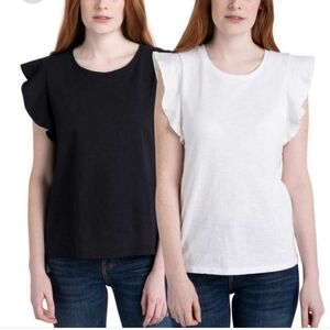 Ecothreads Women's 2-pack Flutter Sleeve T-Shirt Soft Organic Cotton…